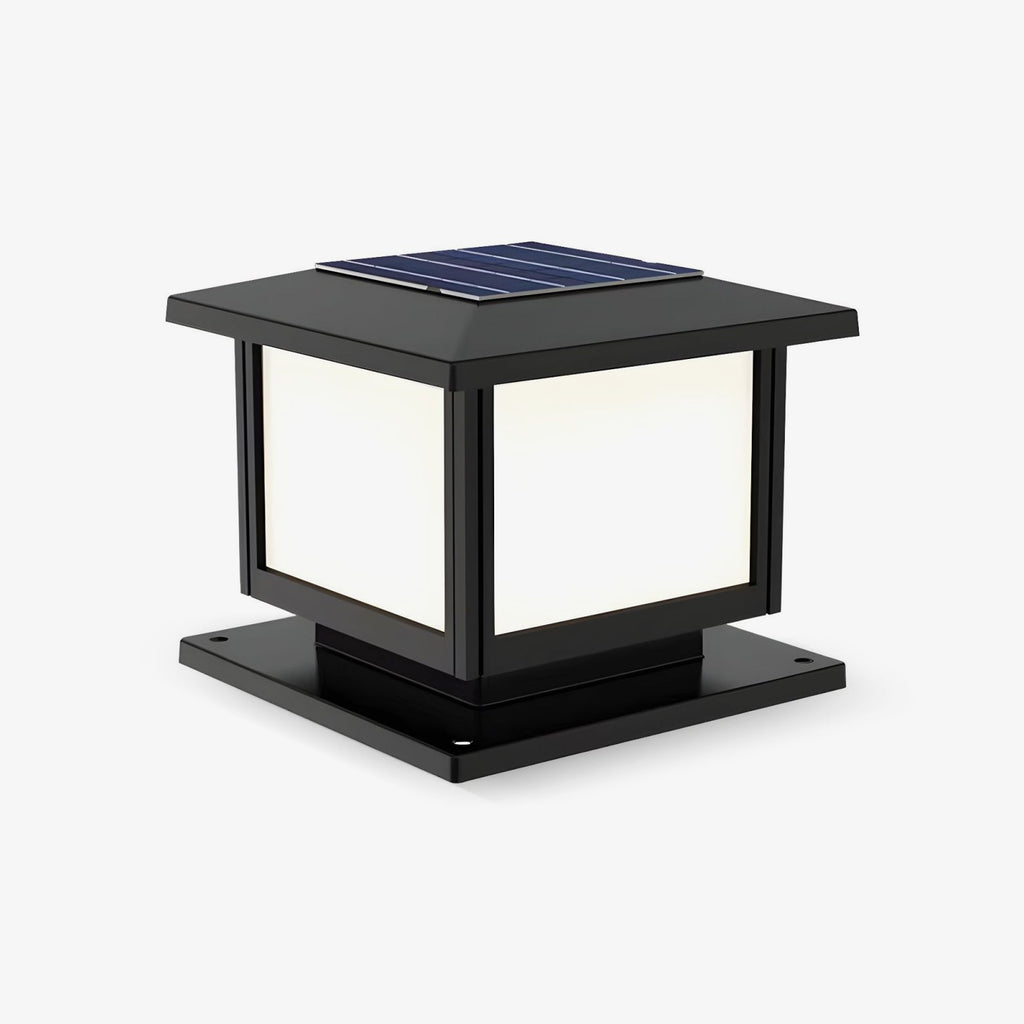 Ray Pavilion-style Square Solar Outdoor Post Light