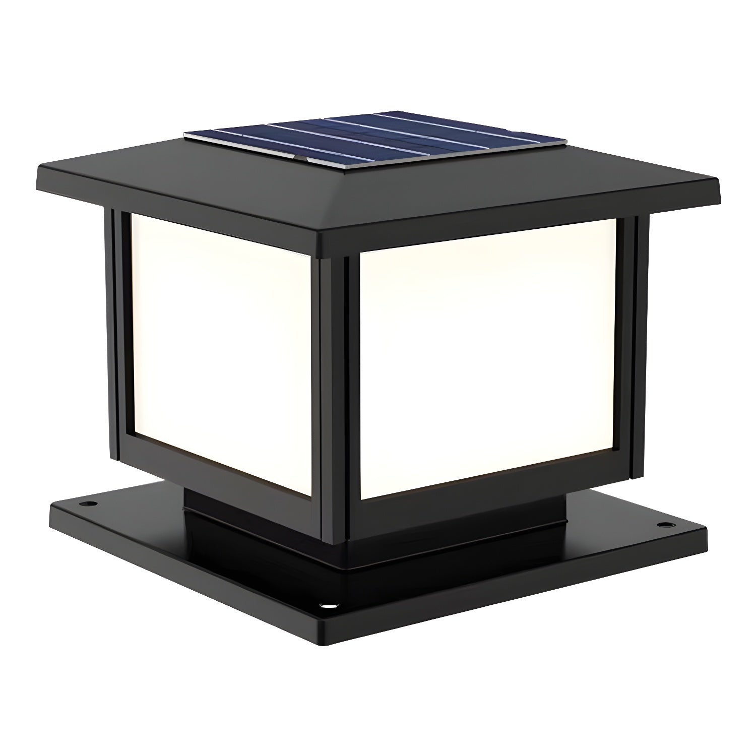 Ray Pavilion-style Square Solar Outdoor Post Light