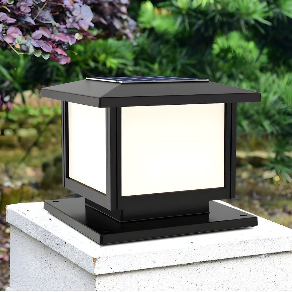 Ray Pavilion-style Square Solar Outdoor Post Light
