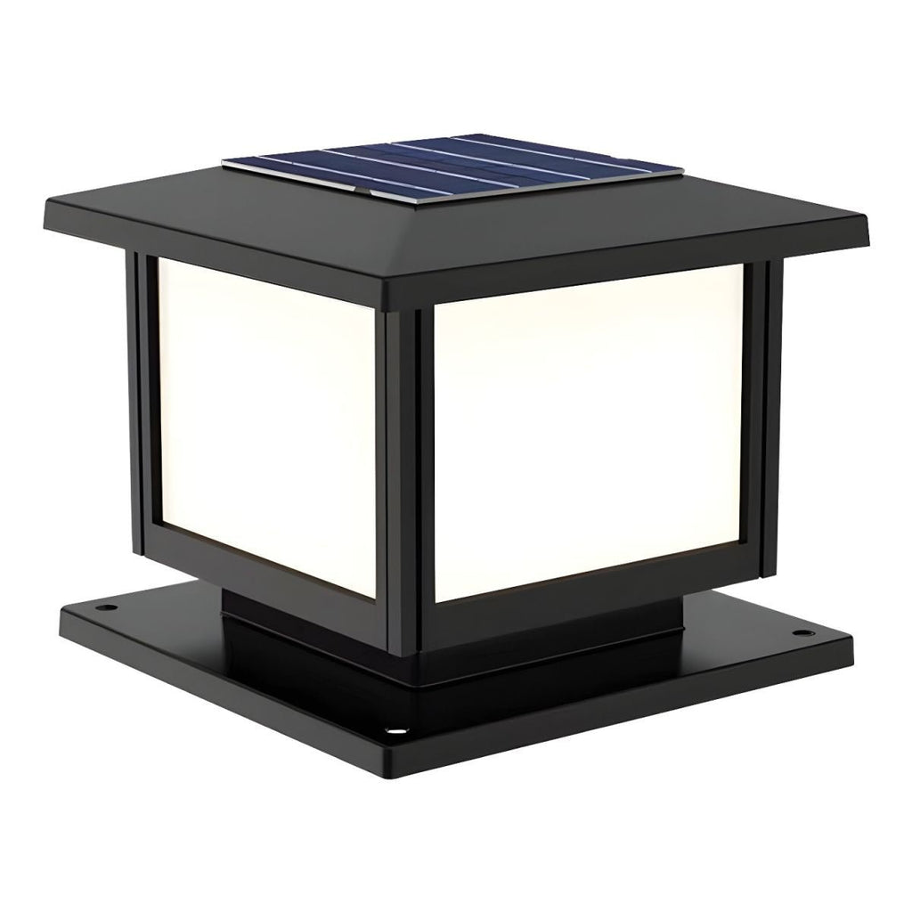 Ray Pavilion-style Square Solar Outdoor Post Light