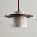 Ritta Wall Lamp Travertine Cylinder Walnut Wood
