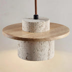 Ritta Wall Lamp Travertine Cylinder Walnut Wood