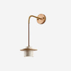 Ritta Wall Lamp Travertine Cylinder Walnut Wood
