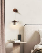 Ritta Wall Lamp Travertine Cylinder Walnut Wood
