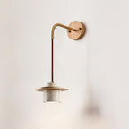 Ritta Wall Lamp Travertine Cylinder Walnut Wood