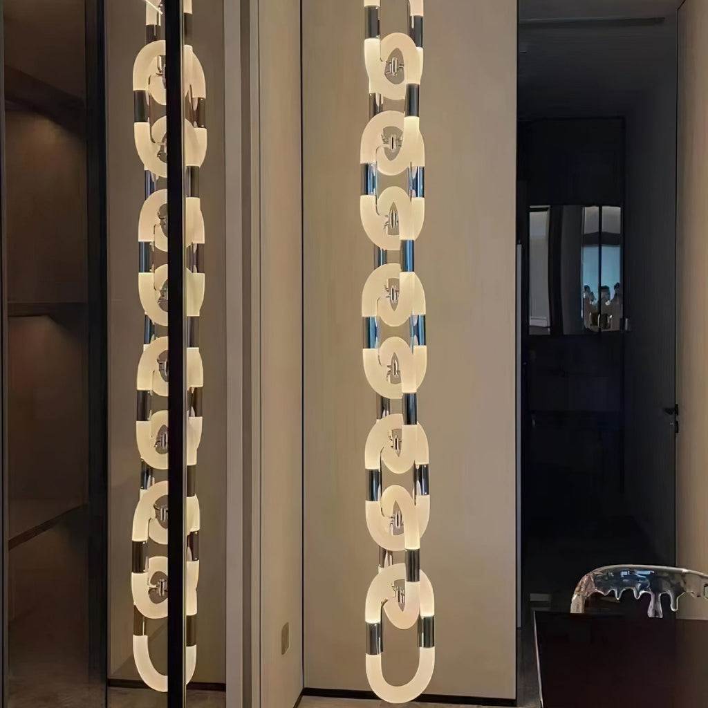 Pendant Light Chain Link Modern Stainless Steel Hanging Lamp
