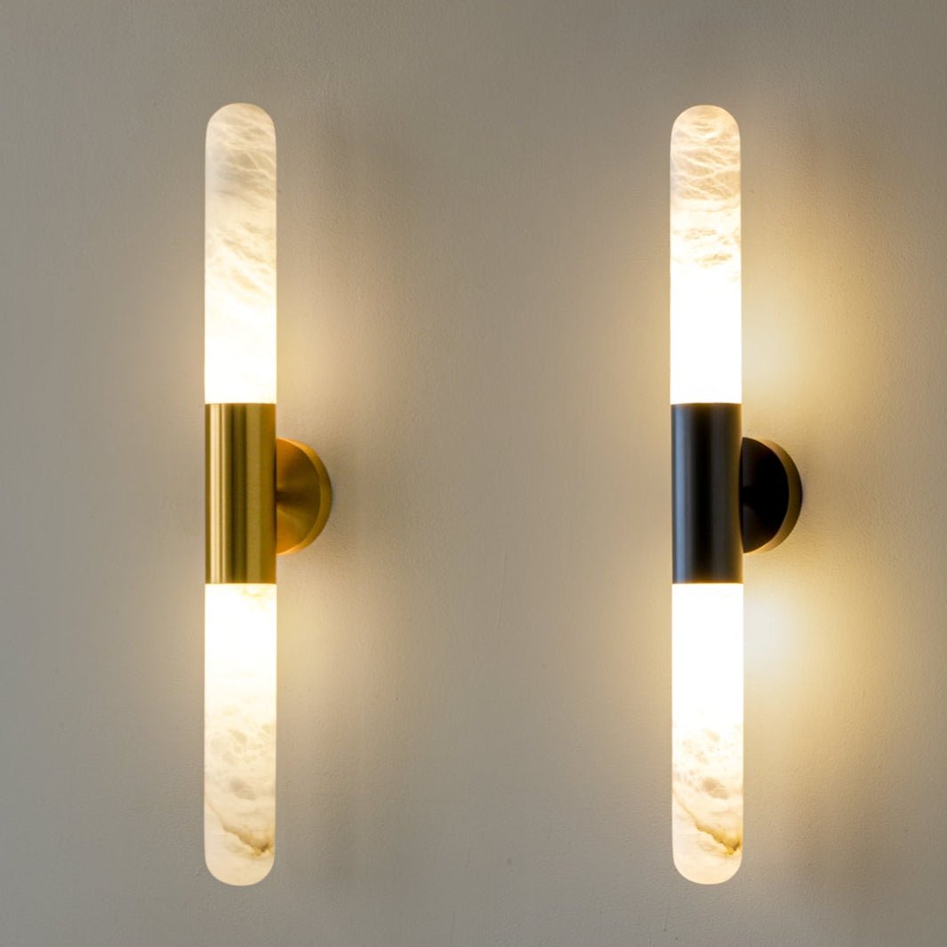 Evtalos Wall Light Cylindrical in Alabaster - Kingsley Beaumont