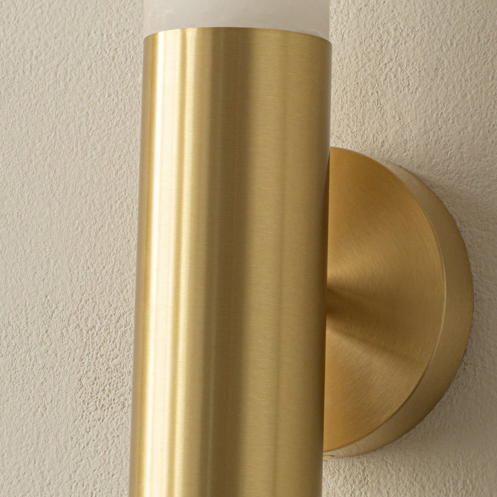 Evtalos Wall Light Cylindrical in Alabaster - Kingsley Beaumont