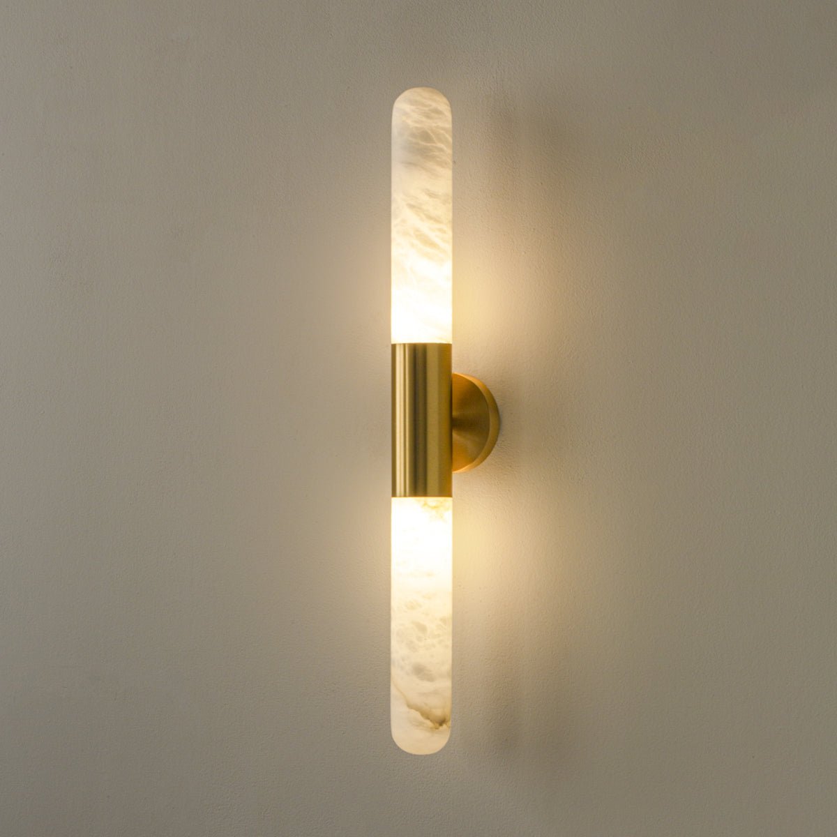 Evtalos Wall Light Cylindrical in Alabaster - Kingsley Beaumont