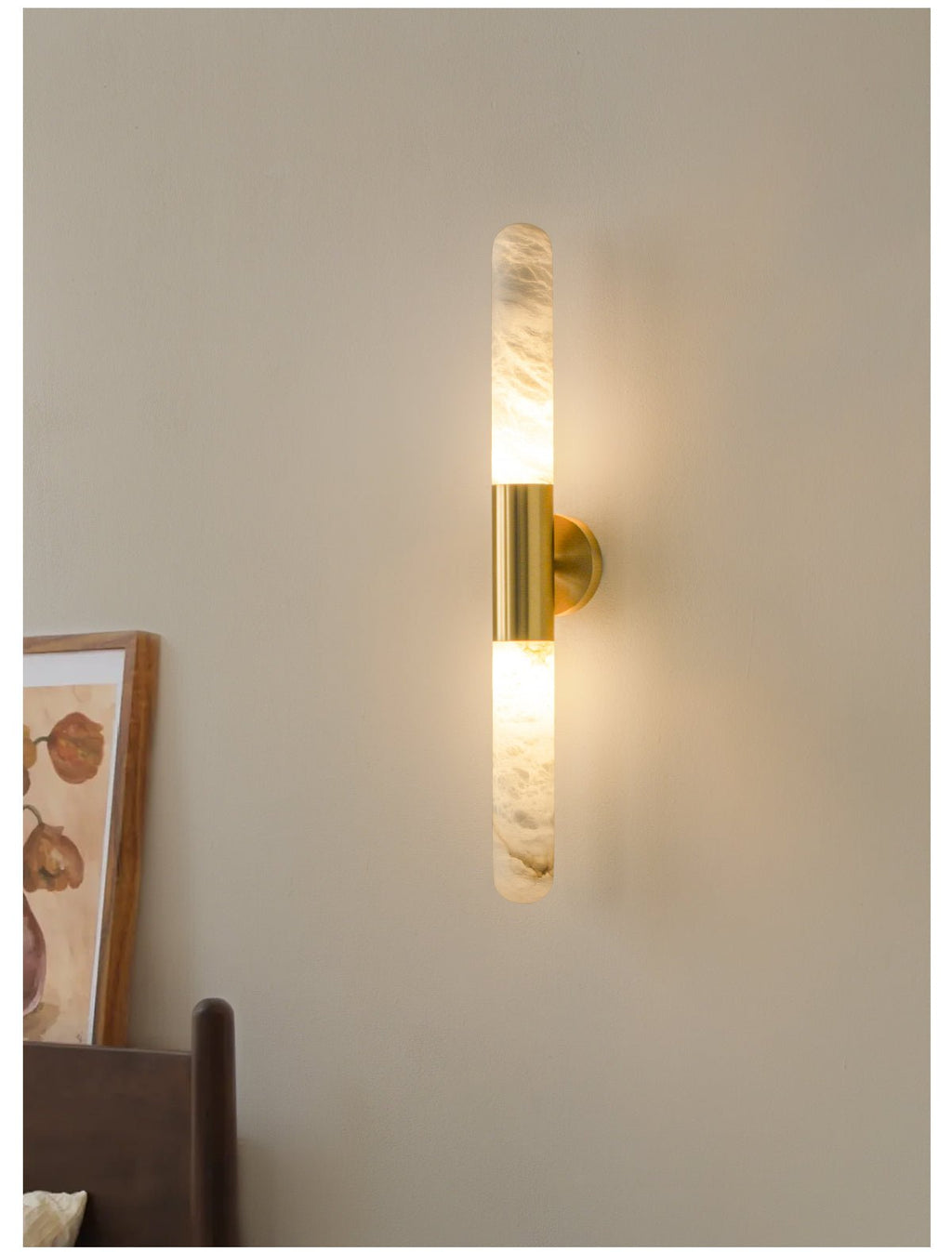 Evtalos Wall Light Cylindrical in Alabaster - Kingsley Beaumont