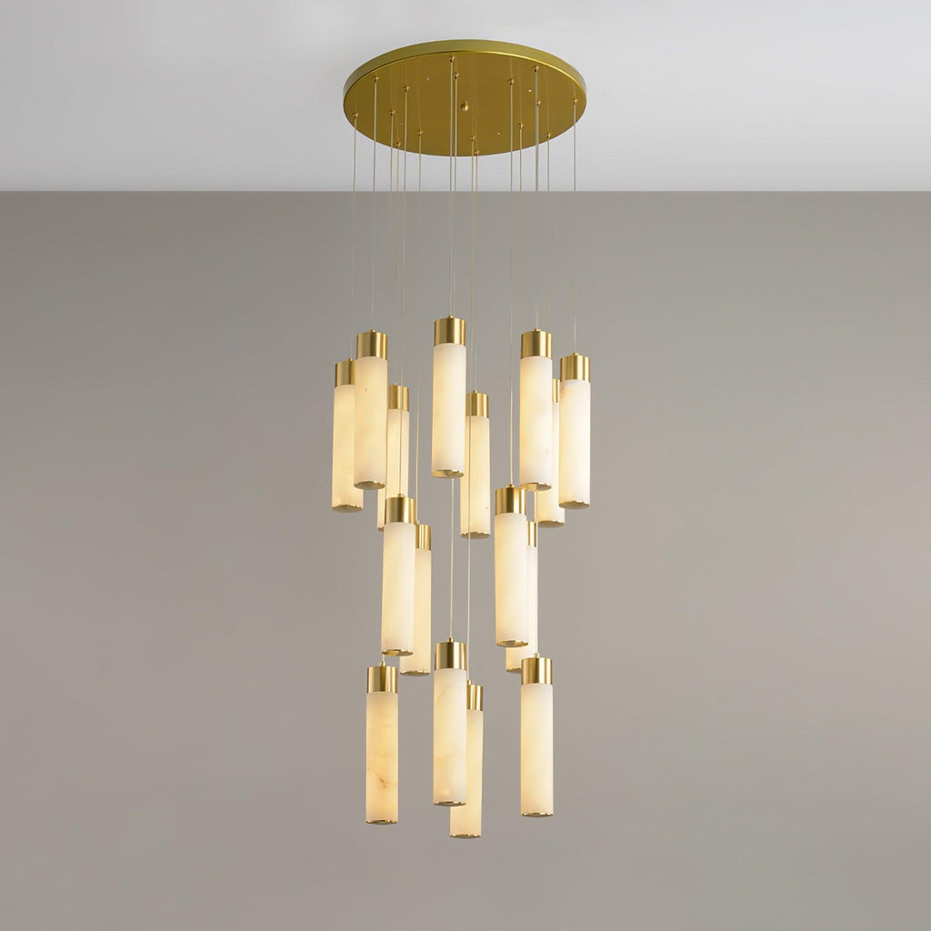 Dike   Alabaster Chandelier Staircase