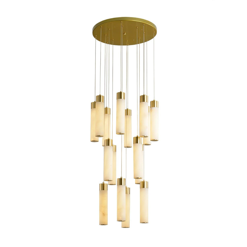 Dike   Alabaster Chandelier Staircase