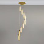 Dike   Alabaster Chandelier Staircase
