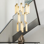 Dike   Alabaster Chandelier Staircase