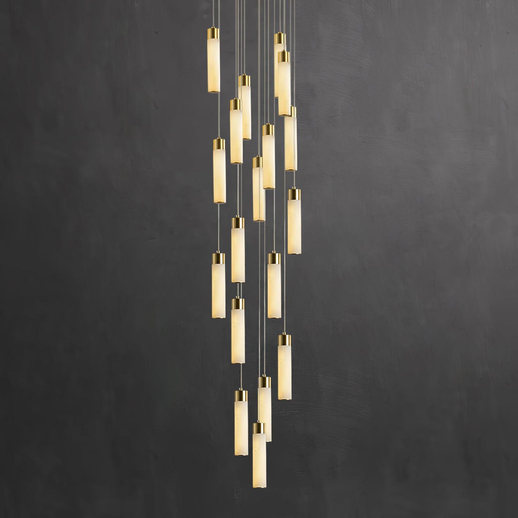 Dike   Alabaster Chandelier Staircase