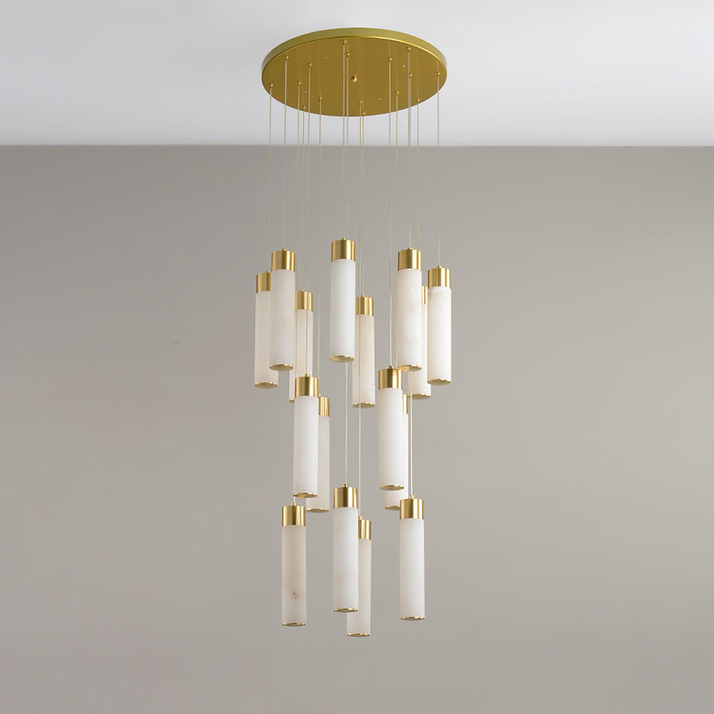 Dike   Alabaster Chandelier Staircase