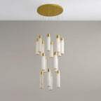 Dike   Alabaster Chandelier Staircase