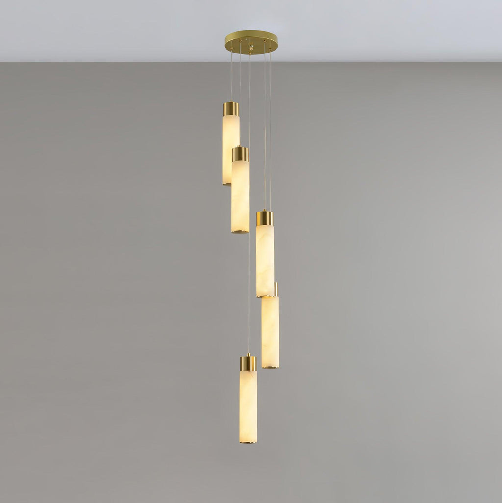 Dike   Alabaster Chandelier Staircase