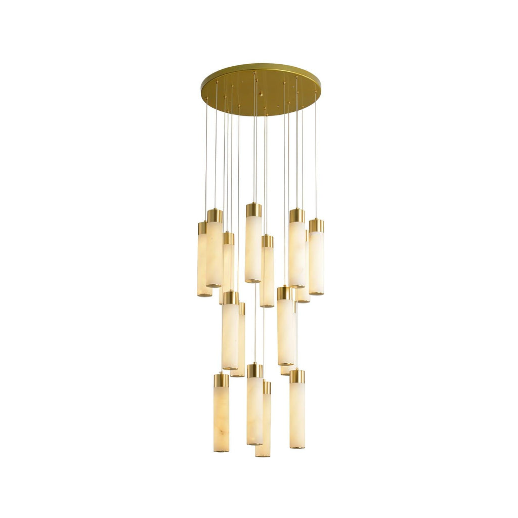 Dike   Alabaster Chandelier Staircase