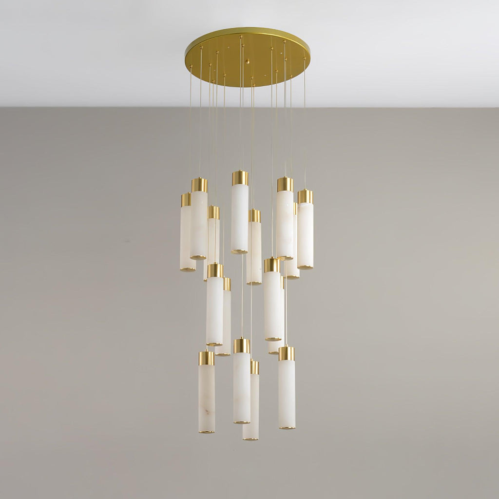 Dike   Alabaster Chandelier Staircase