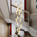 Dike   Alabaster Chandelier Staircase