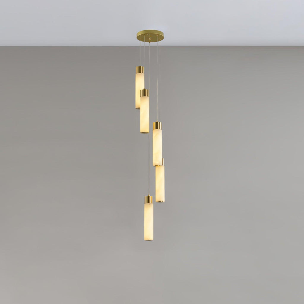 Dike   Alabaster Chandelier Staircase