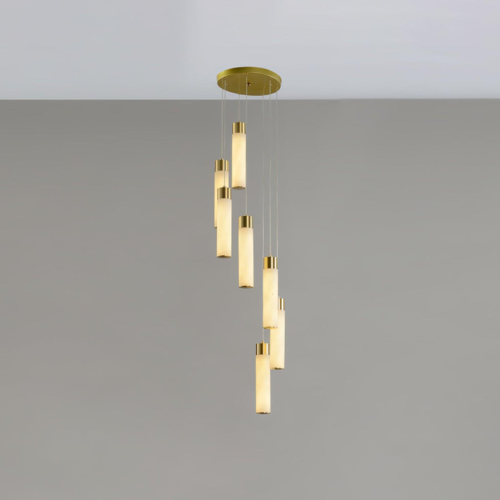 Dike   Alabaster Chandelier Staircase
