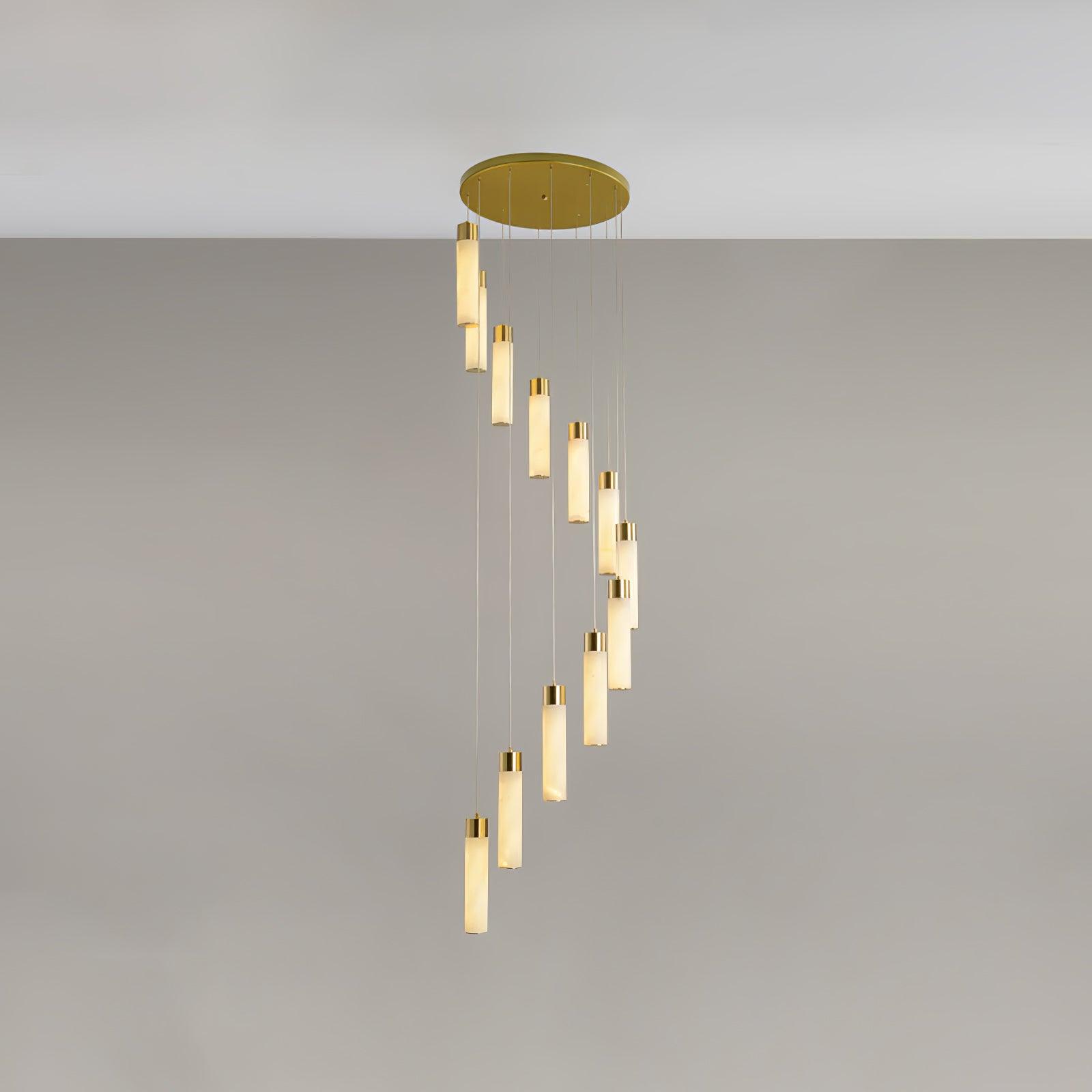 Dike   Alabaster Chandelier Staircase