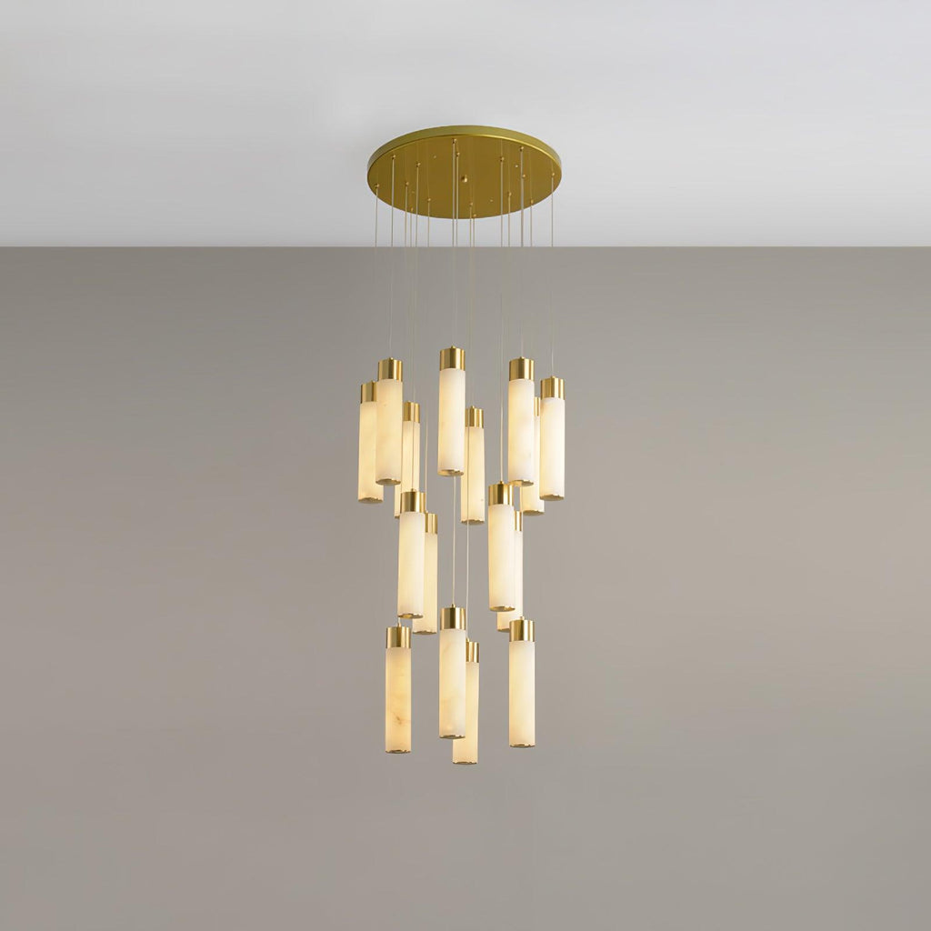 Dike   Alabaster Chandelier Staircase
