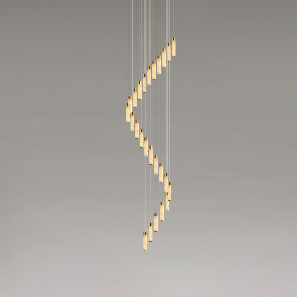 Dike   Alabaster Chandelier Staircase