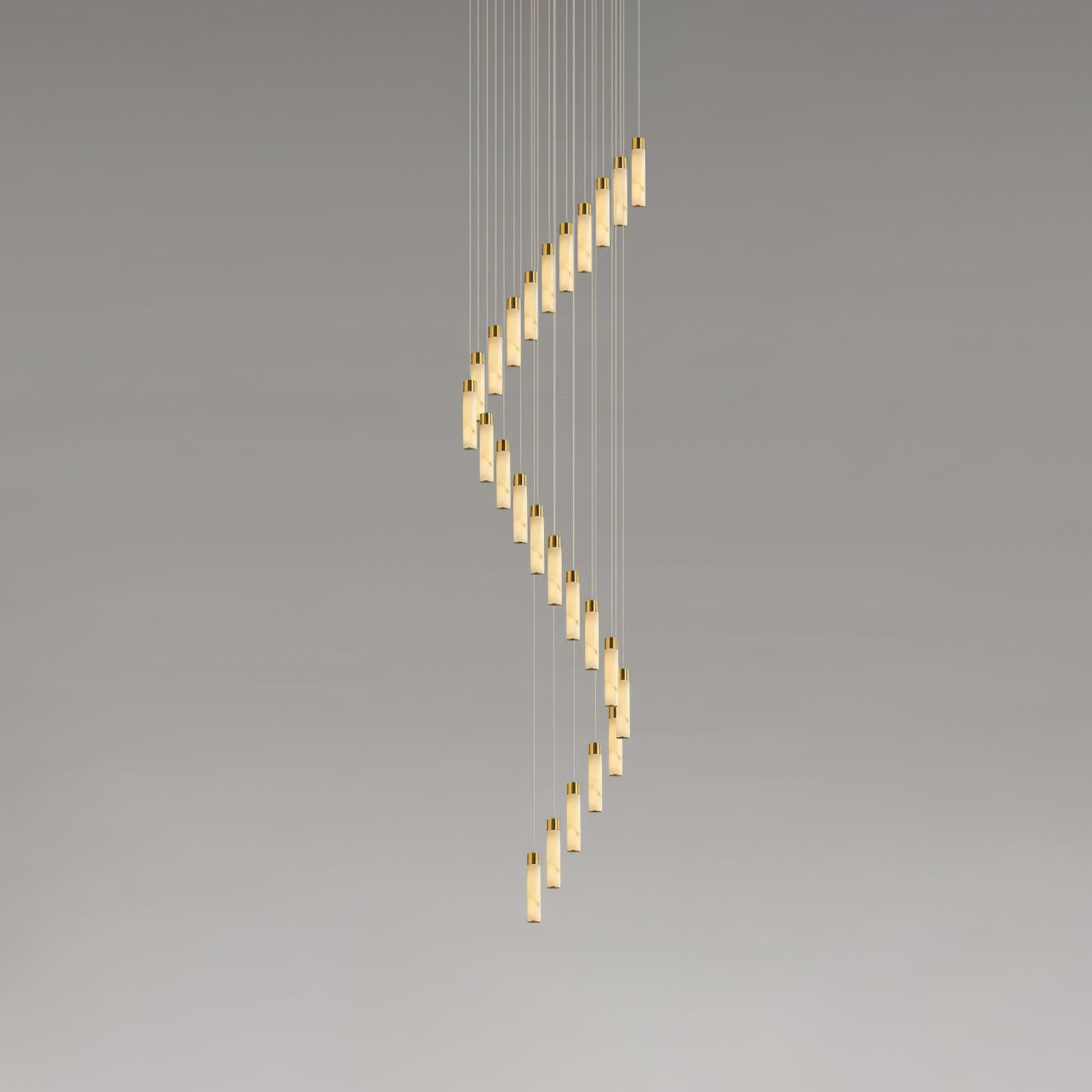 Dike   Alabaster Chandelier Staircase