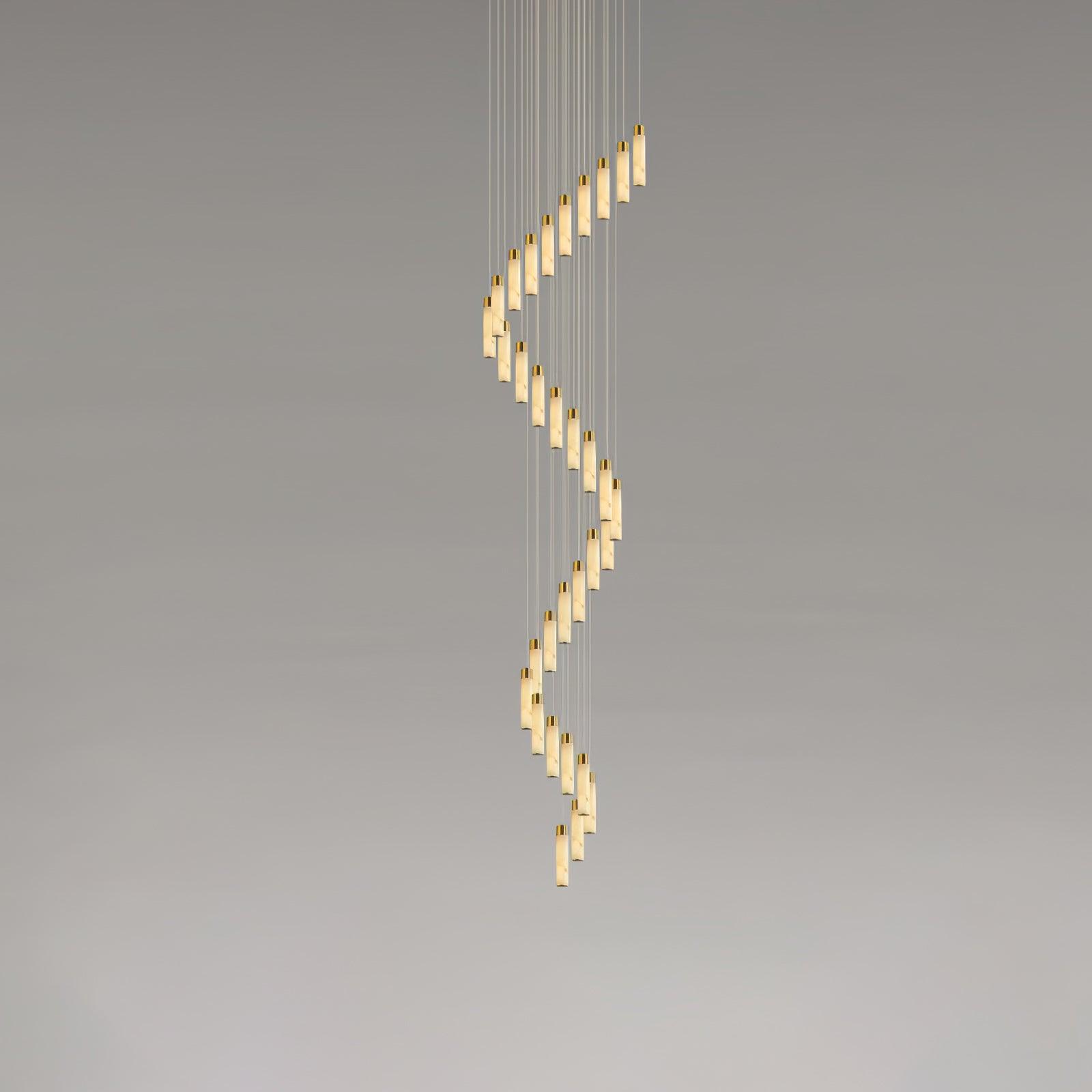 Dike   Alabaster Chandelier Staircase