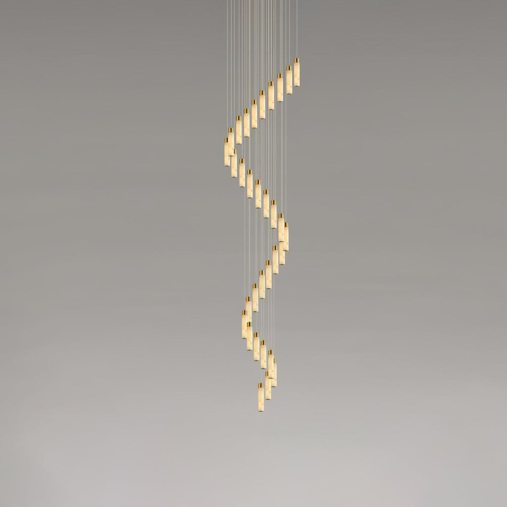 Dike   Alabaster Chandelier Staircase