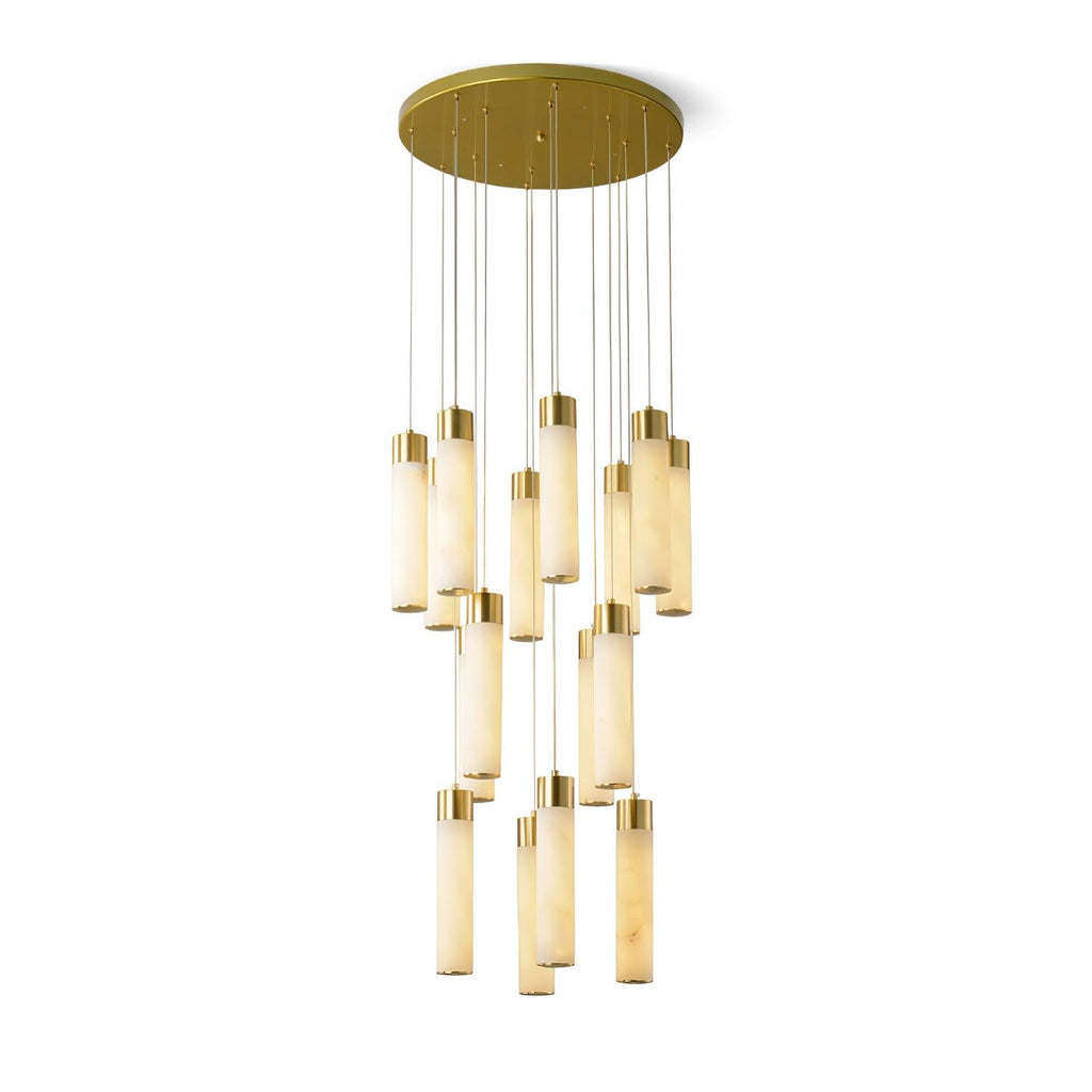 Dike   Alabaster Chandelier Staircase
