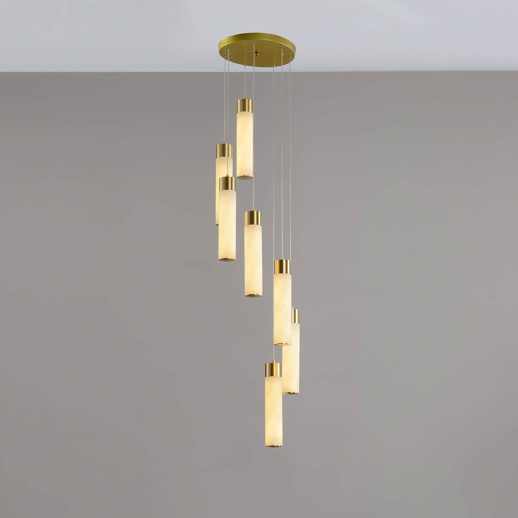 Dike   Alabaster Chandelier Staircase