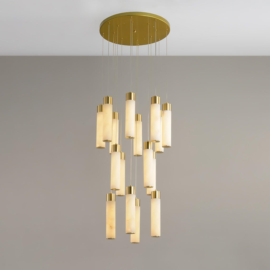 Dike   Alabaster Chandelier Staircase