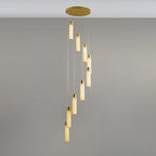 Dike   Alabaster Chandelier Staircase