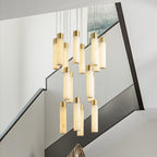 Dike   Alabaster Chandelier Staircase