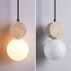 Lunara Travertine Geometric Pendant Light