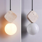 Lunara Travertine Geometric Pendant Light