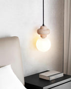 Lunara Travertine Geometric Pendant Light