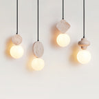 Lunara Travertine Geometric Pendant Light
