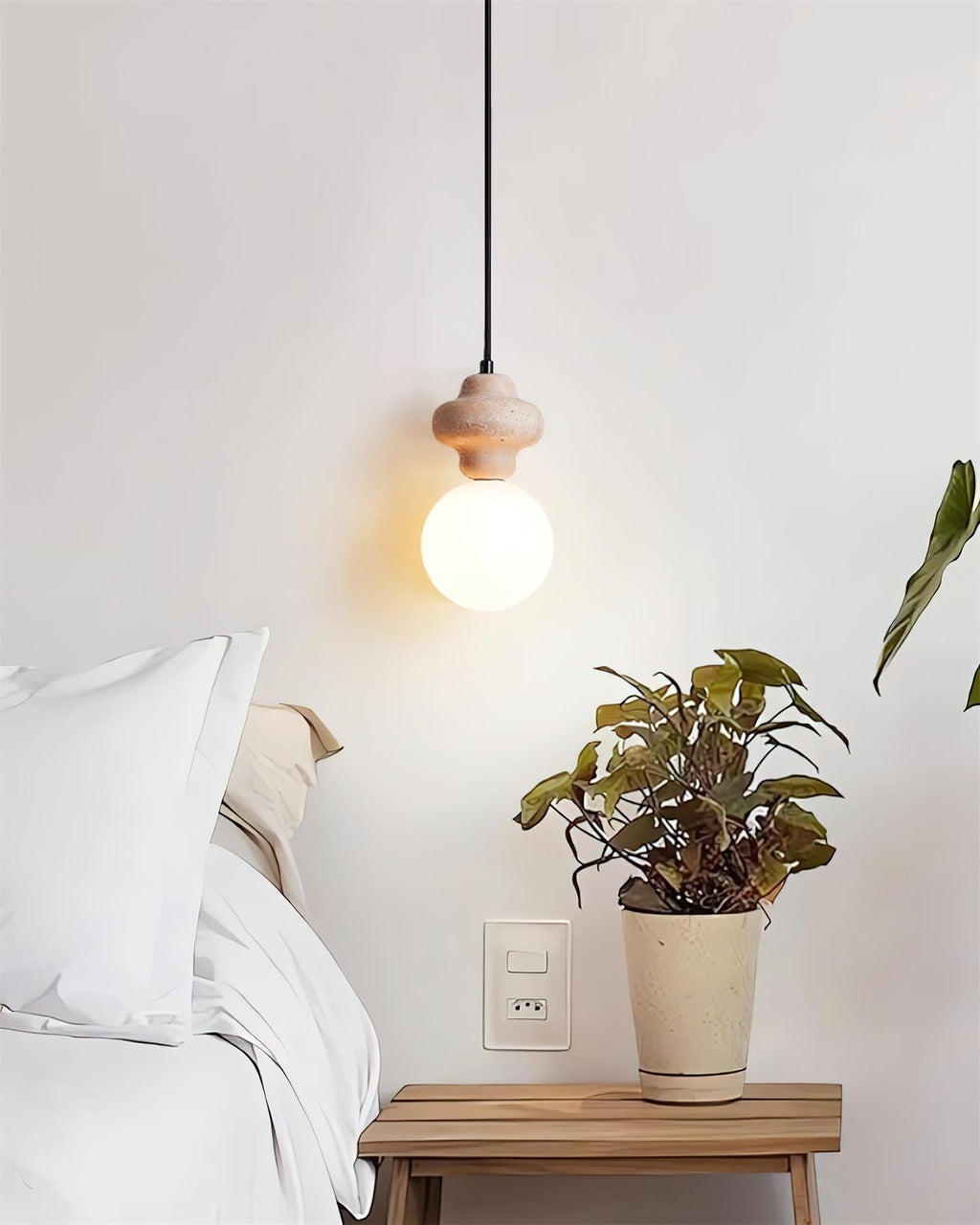Lunara Travertine Geometric Pendant Light