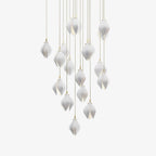 Lustra Pendant Lamp White Floral Ceramic