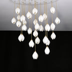 Lustra Pendant Lamp White Floral Ceramic