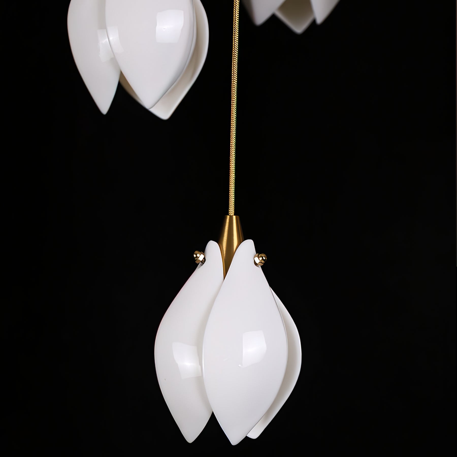 Lustra Pendant Lamp White Floral Ceramic