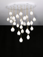 Lustra Pendant Lamp White Floral Ceramic