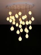 Lustra Pendant Lamp White Floral Ceramic
