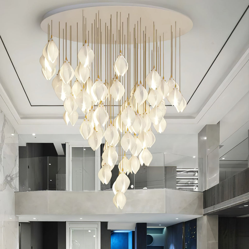 Lustra Pendant Lamp White Floral Ceramic