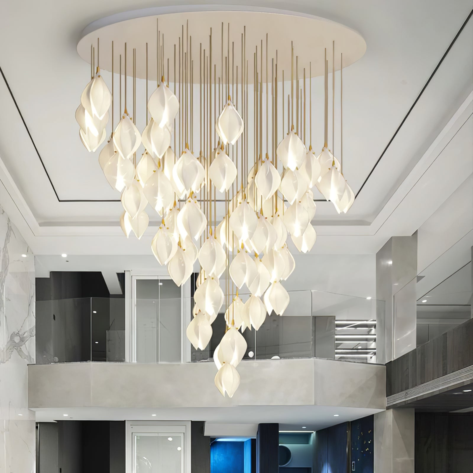 Lustra Pendant Lamp White Floral Ceramic